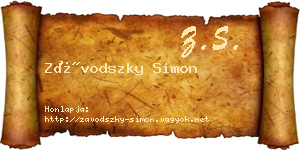 Závodszky Simon névjegykártya